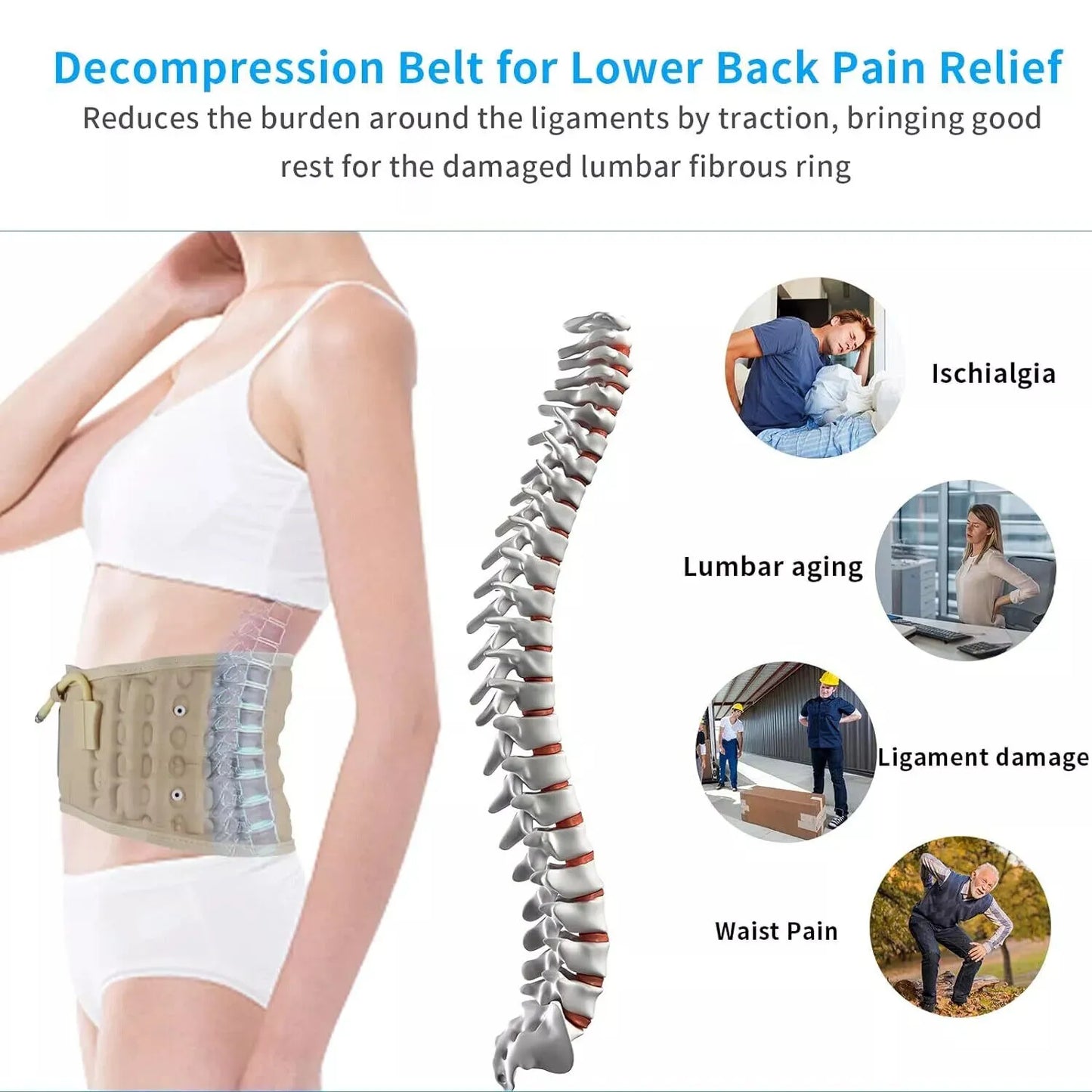 Spinal Air Traction Belt with (Manual Air Pump)