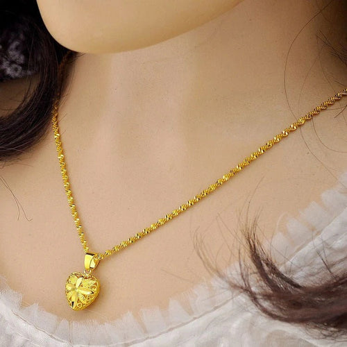 24k Gold Heart Shape Necklace