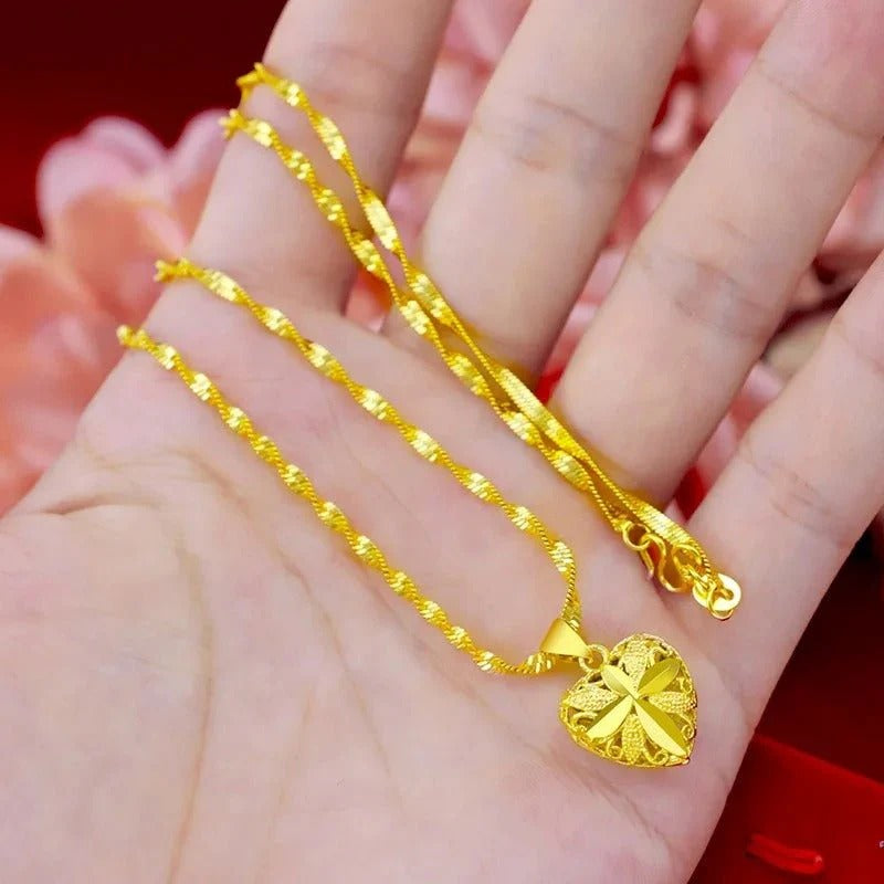 24k Gold Heart Shape Necklace