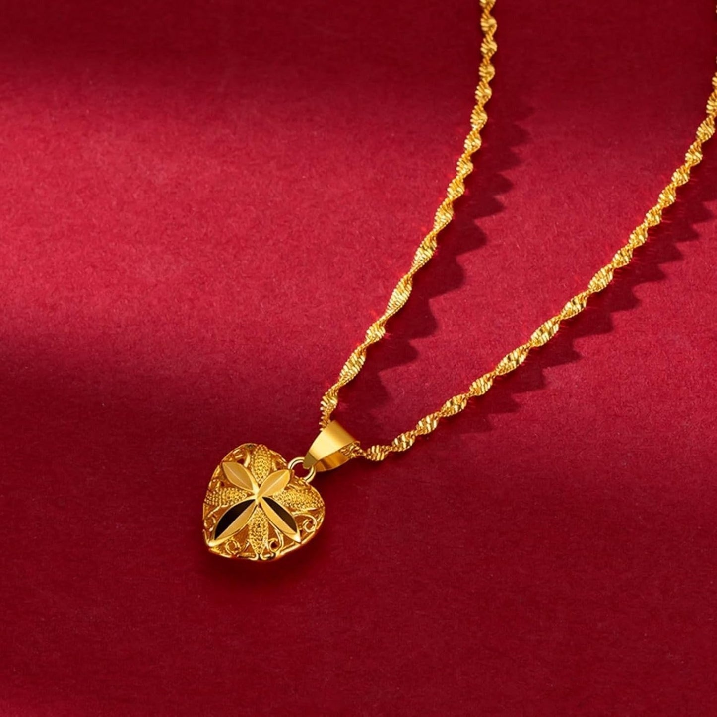 24k Gold Heart Shape Necklace