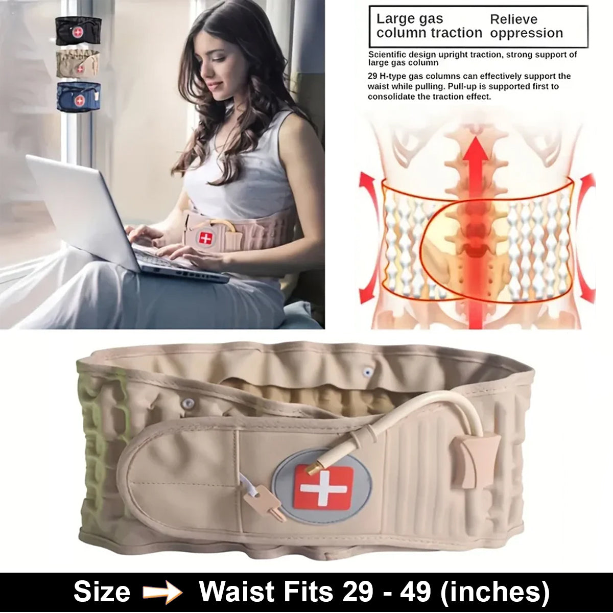 Spinal Air Traction Belt with (Manual Air Pump)